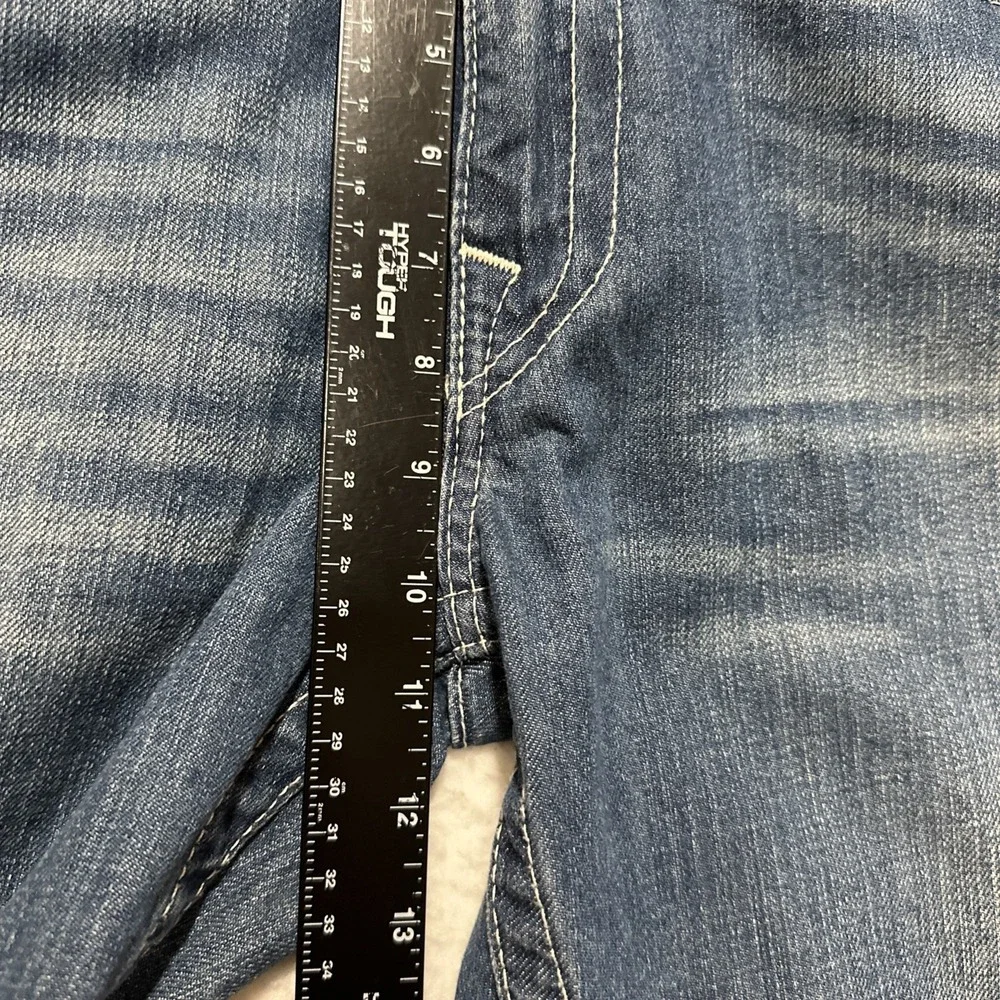 True Religion Men's Blue Straight Leg Jeans Flap Pockets Denim Sz 36 Made In USA